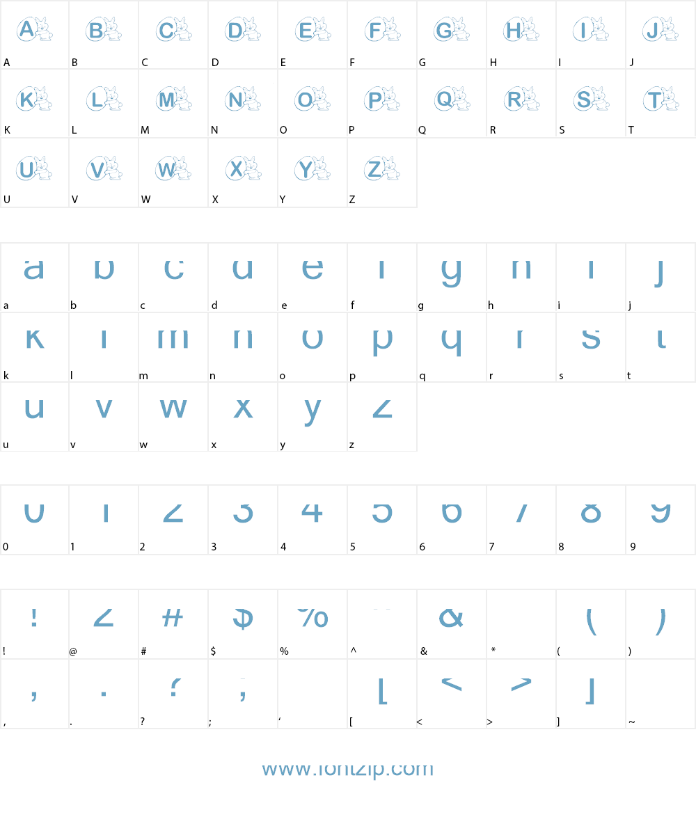 KR Mr. Bunny Font Character